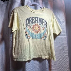 American Eagle Outfitters “Dreamer” Graphic Tee | Soft Yellow Boho Style